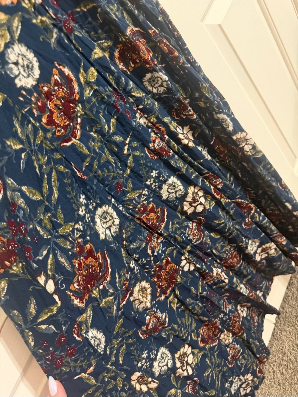 Abercrombie & Fitch Floral Corset Lace Up Back Maxi Dress M Tiered